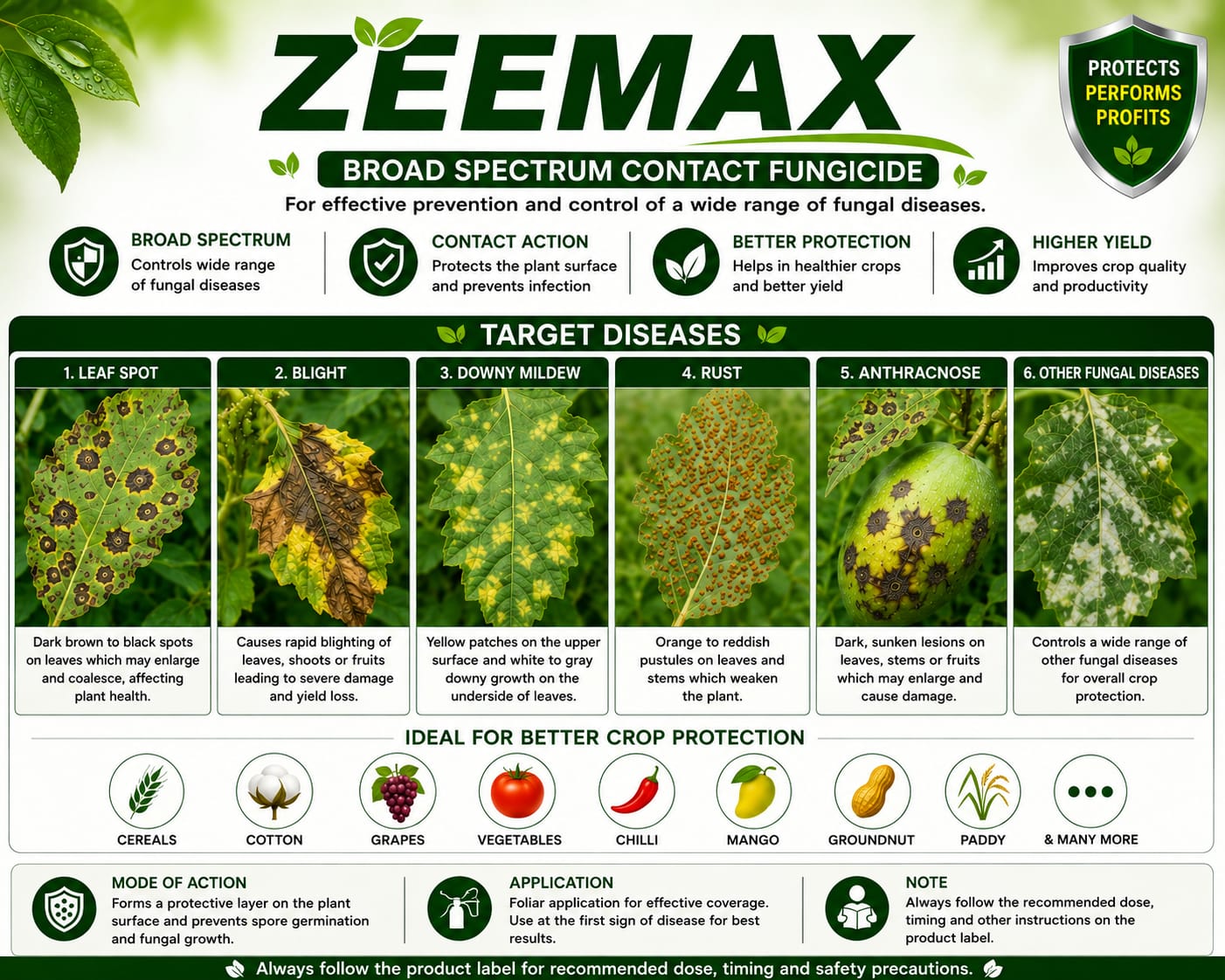 KrishiSathi ZEEMAX Mancozeb 75% WP Contact Fungicide